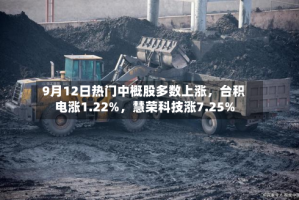 9月12日热门中概股多数上涨，台积电涨1.22%，慧荣科技涨7.25%