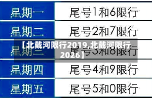 【北戴河限行2019,北戴河限行2026】