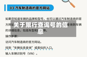 关于限行查询号的信息