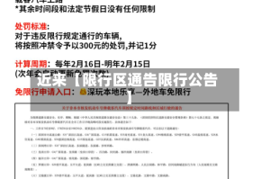 近来【限行区通告限行公告】
