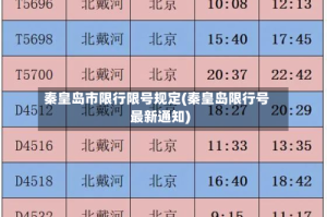 秦皇岛市限行限号规定(秦皇岛限行号最新通知)