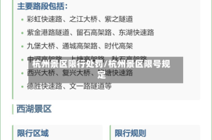 杭州景区限行处罚/杭州景区限号规定