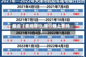 最近【夜间限行,限行晚上查吗】