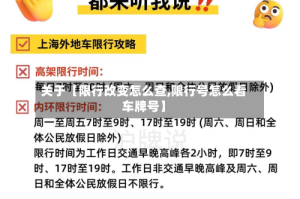 关于【限行改变怎么查,限行号怎么看车牌号】