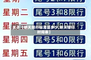 关于【明天限行标准是多少,明天限行时间表】