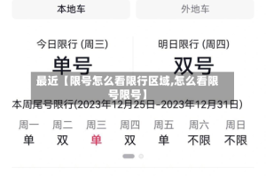 最近【限号怎么看限行区域,怎么看限号限号】