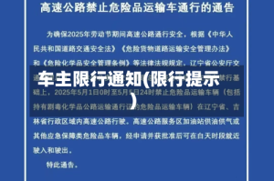 车主限行通知(限行提示)