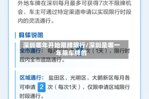 深圳哪年开始限牌限行/深圳是哪一年限车牌的