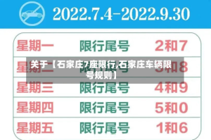 关于【石家庄7座限行,石家庄车辆限号规则】