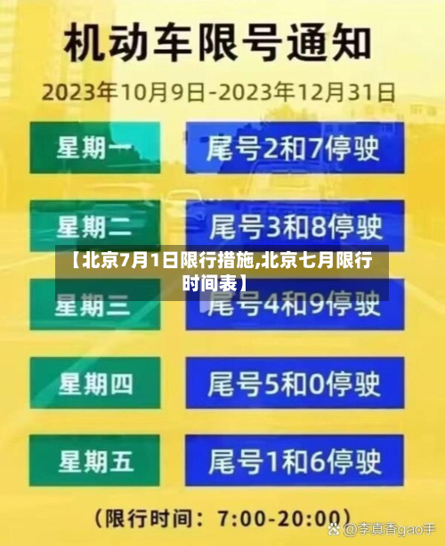 【北京7月1日限行措施,北京七月限行时间表】-第2张图片