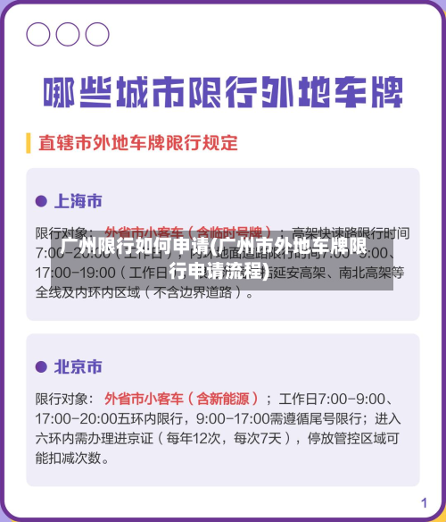 广州限行如何申请(广州市外地车牌限行申请流程)-第1张图片