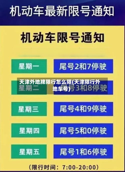 天津外地牌限行怎么限(天津限行外地车号)-第1张图片