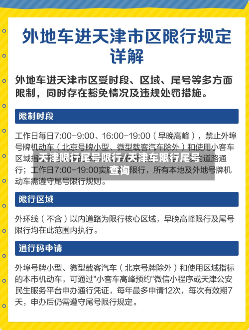 天津限行尾号限行/天津车限行尾号查询-第2张图片