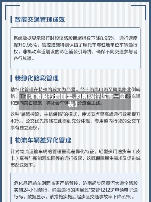 【河南限行增加至,河南限行城市一览表】-第2张图片