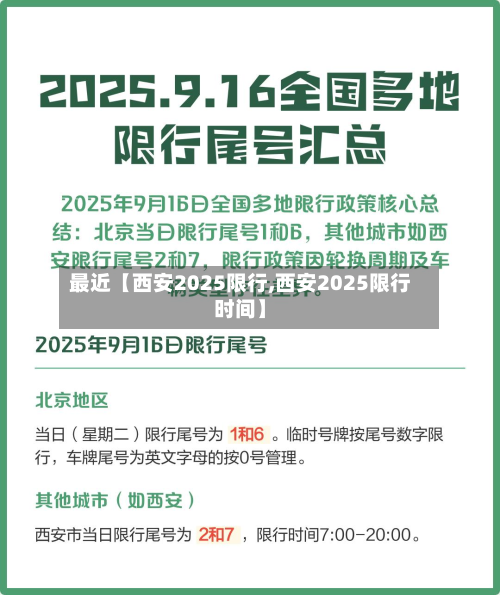 最近【西安2025限行,西安2025限行时间】-第1张图片