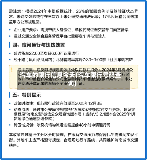 汽车的限行信息今天(汽车限行号码查询)-第2张图片