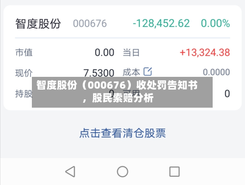智度股份（000676）收处罚告知书	，股民索赔分析-第1张图片