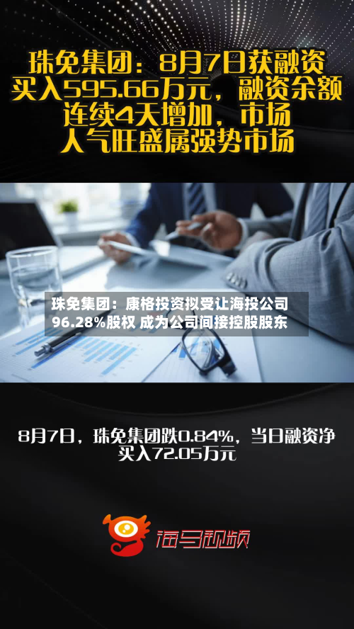 珠免集团:康格投资拟受让海投公司96.28%股权 成为公司间接控股股东-第1张图片