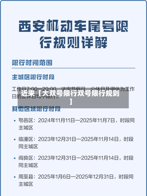 近来【大双号限行双号限行规则】-第1张图片
