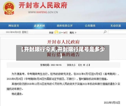 【开封限行今天,开封限行尾号是多少】-第1张图片