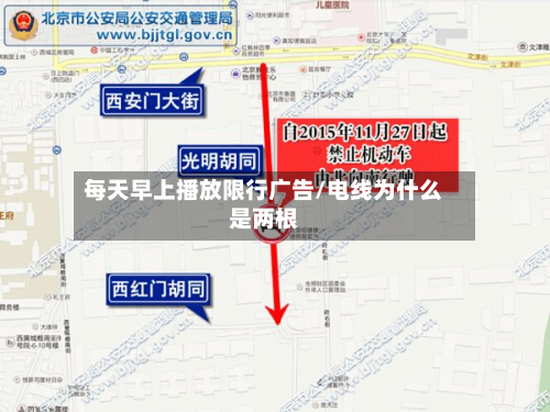 每天早上播放限行广告/电线为什么是两根-第1张图片
