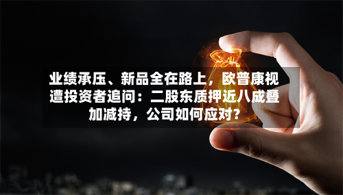 业绩承压、新品全在路上，欧普康视遭投资者追问：二股东质押近八成叠加减持，公司如何应对？-第2张图片